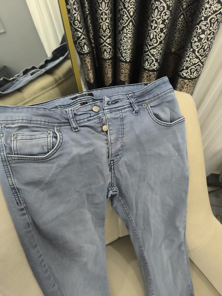Gri Erkek Denim Jean Pantolon - Görsel 5