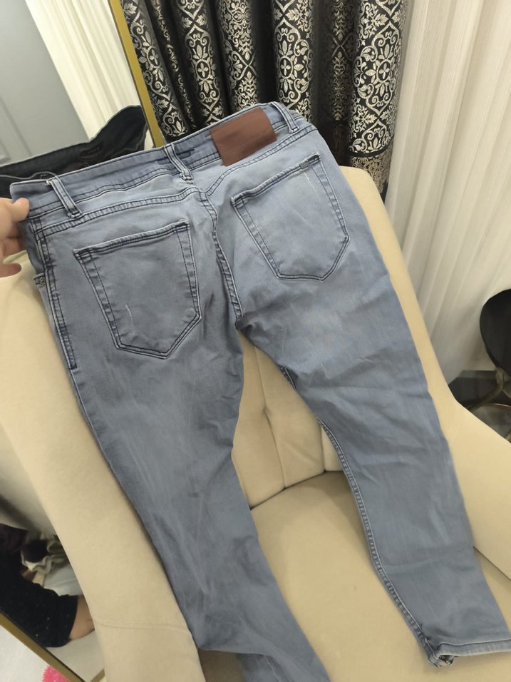 Gri Erkek Denim Jean Pantolon - Görsel 4