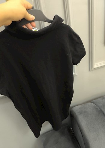 Kızlar için Siyah Polo Yaka Tişört - Görsel 8