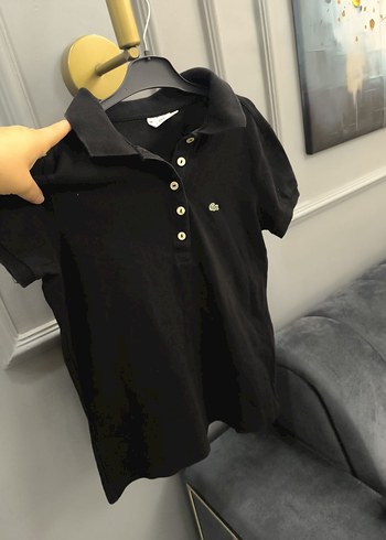 Kızlar için Siyah Polo Yaka Tişört - Görsel 6