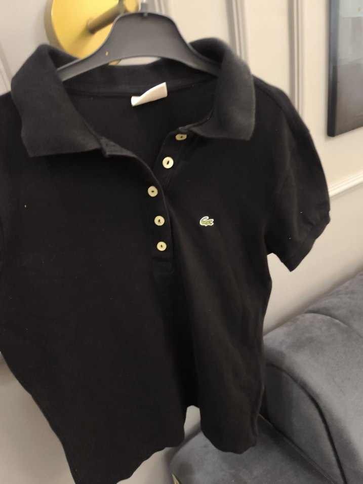 Kızlar için Siyah Polo Yaka Tişört - Görsel 2