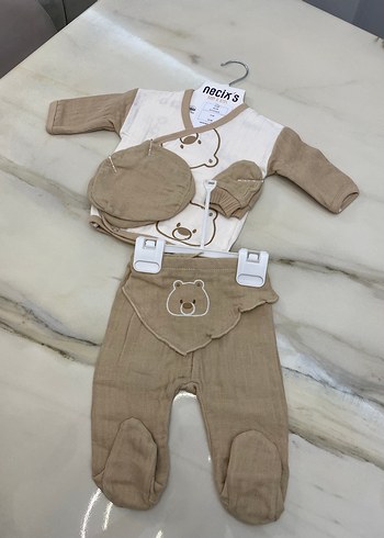 Bebek Kahverengi Müslin Takım - Görsel 2