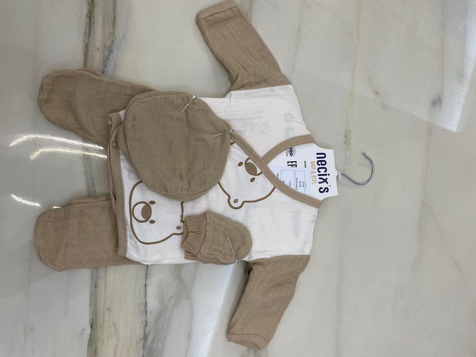 Bebek Kahverengi Müslin Takım - Görsel 3