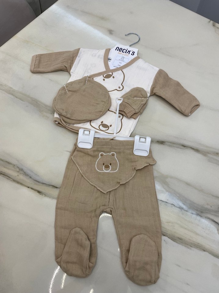 Bebek Kahverengi Müslin Takım - Görsel 2