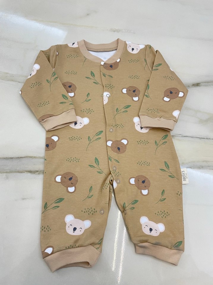 Uzun Kollu Koala Desenli Bebek Tulum - Görsel 4