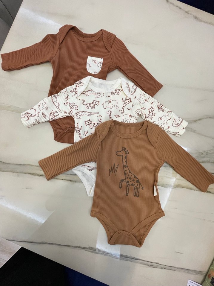Uzun Kollu Örme Erkek Bebek Body Seti - Görsel 2