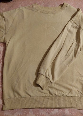 s Beden ten rengi Renk Bej Kadın Uzun Kollu Sweatshirt