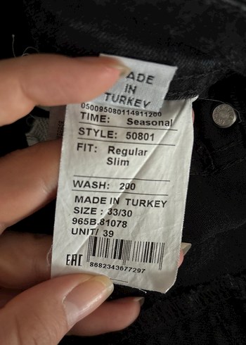 33 Beden siyah Renk Siyah Regular Slim erkek Kot Pantolon