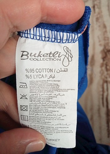 Mavi Bohem Kadın Bluz Mini Kısa Kol - Görsel 5