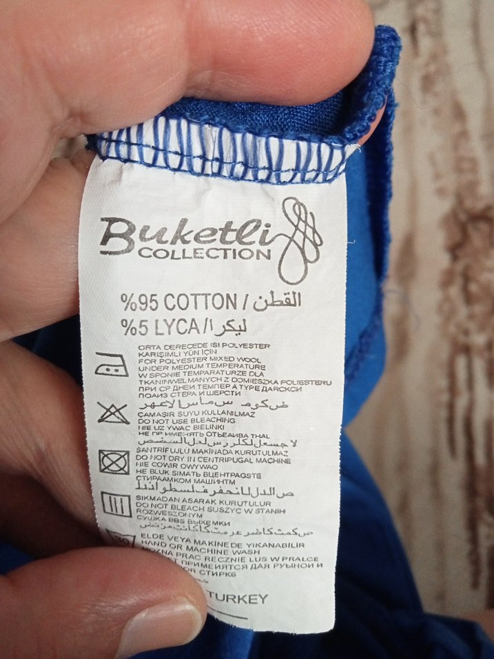 Mavi Bohem Kadın Bluz Mini Kısa Kol - Görsel 5