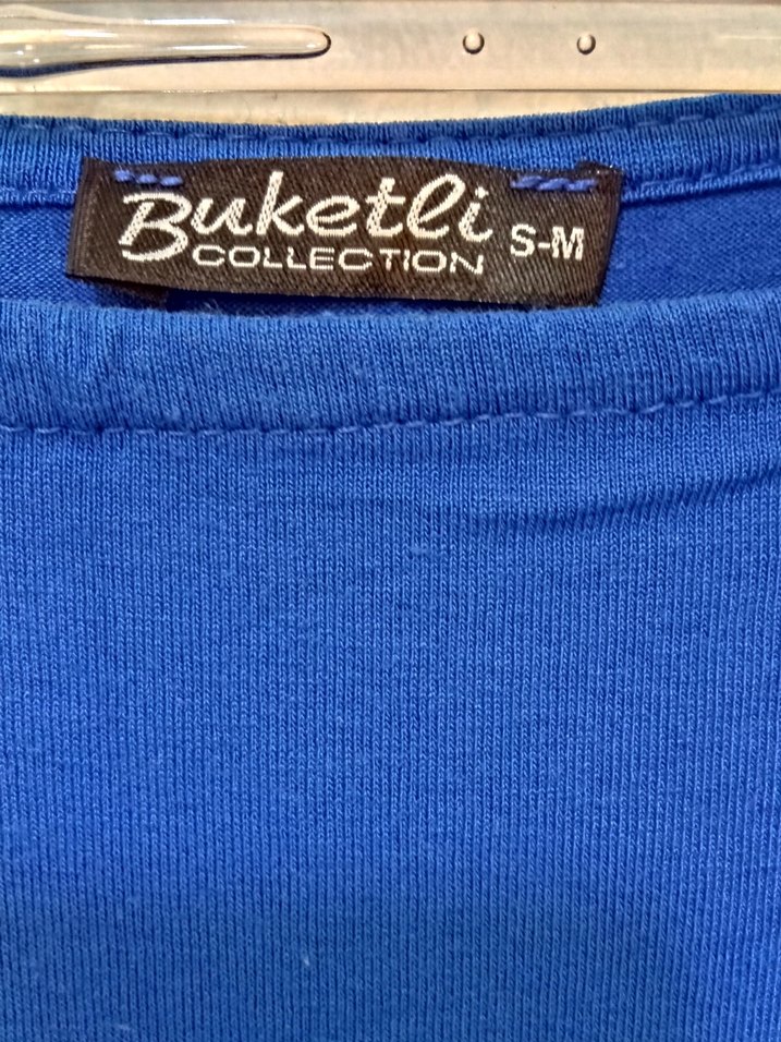 Mavi Bohem Kadın Bluz Mini Kısa Kol - Görsel 4