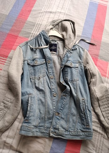 LC Waikiki Gri Kapüşonlu Kot Ceket