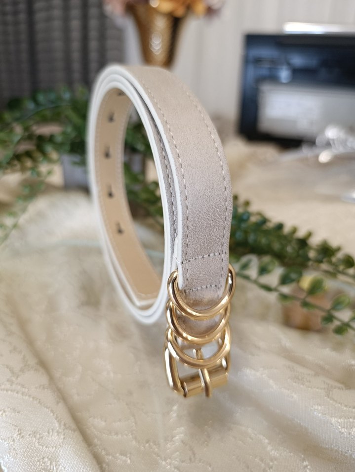 4 farklı renk Süet Altın Tokalı Kadın Kemer - Görsel 2