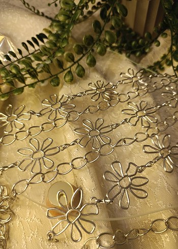 Altın ve gümüş Renkli Zincir Detaylı Kadın bel Zinciri Kemeri  - Görsel 2