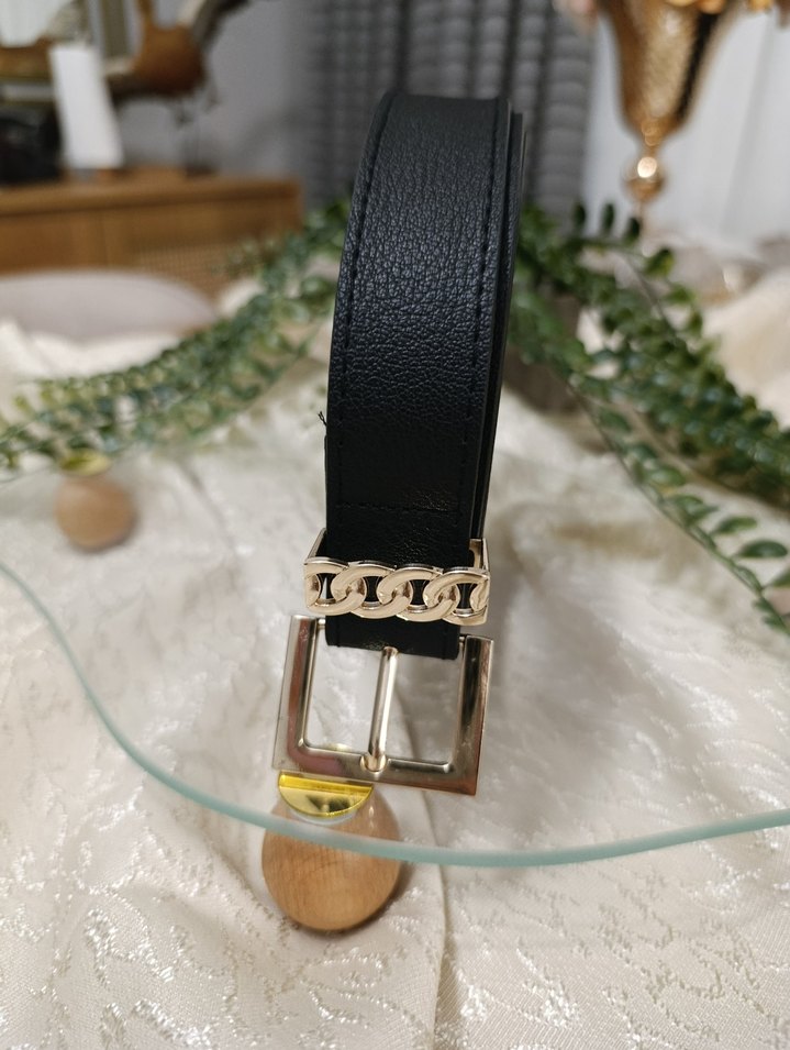 5 farklı renk Deri Zincir Detaylı Kadın Kemer - Görsel 3