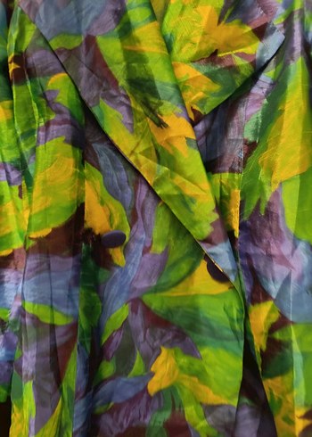 Kadın Çok Renkli Uzun Kollu İpek vintage Gömlek ceket - Görsel 2