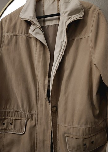 Bej Midi Kadın Ceket Düğmeli ve Rahat - Görsel 2