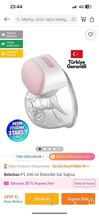 Bebebao süt sağma pompası