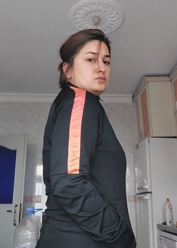 m Beden Erkek Siyah Fermuarlı Spor Sweatshirt