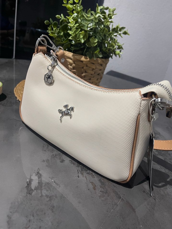 Beyaz Deri Yılan Desenli Modern Klasik Çanta - Görsel 2
