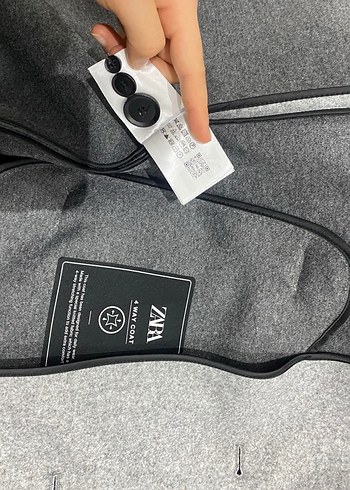 Gri Düğmeli Erkek Yün Kaban - Görsel 3