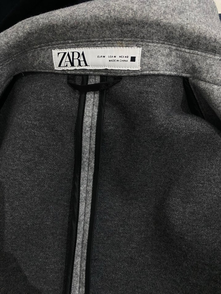 Gri Düğmeli Erkek Yün Kaban - Görsel 4