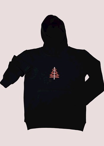 Etnik Uzak Doğu Baskılı Kapüşonlu Sweatshirt - Görsel 3