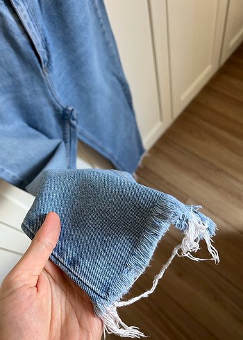 36 Beden mavi Renk Kadın Mavi Loose Fit Midi Denim Jean