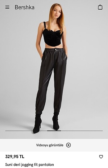 Bershka deri jogger pantolon