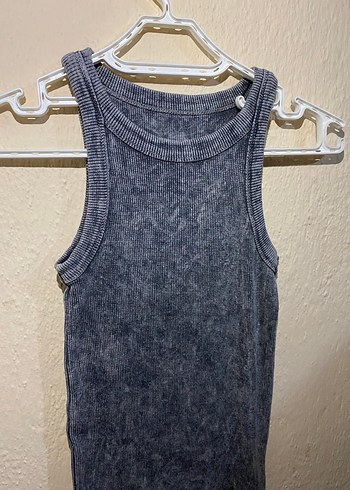Diğer Kadın Gri Denim Kolsuz Elbise