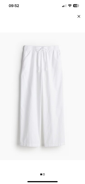 H&M Beyaz Keten Pantolon