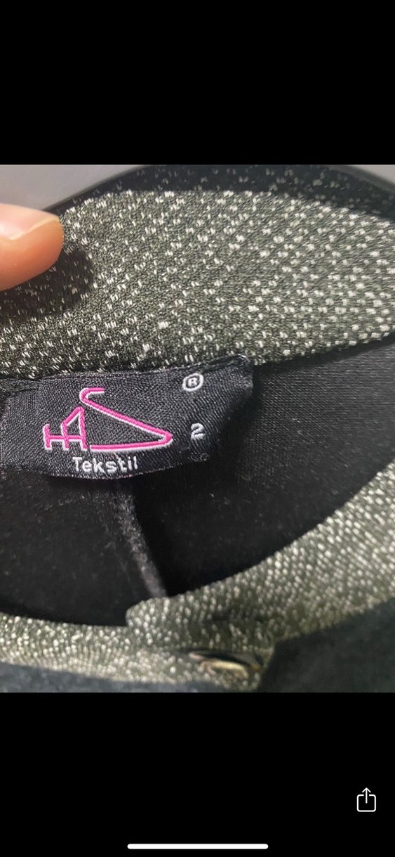 Düğmeli haki  Uzun Kadın Hırka - Görsel 3