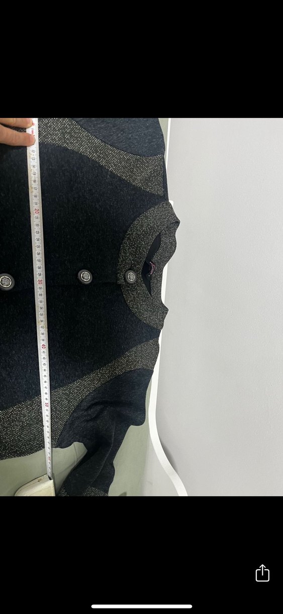 Düğmeli haki  Uzun Kadın Hırka - Görsel 4