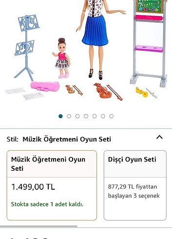 Beden Renk Barbie meslekler müzik öğretmeni
