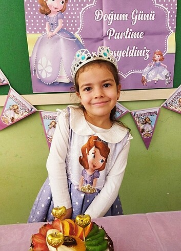 4 Yaş Beden mor Renk Prenses Sofia elbise