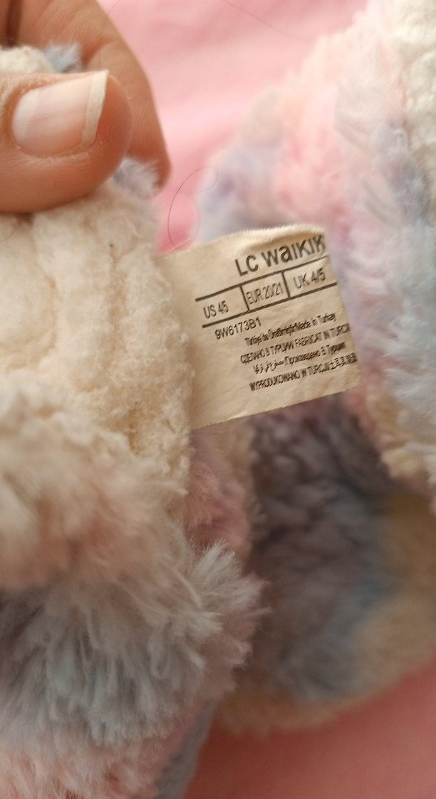 Kızlar için Çok Renkli Bağlama Desenli Sıcak Ev Terliği - Görsel 5