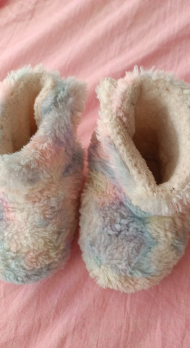 Kızlar için Çok Renkli Bağlama Desenli Sıcak Ev Terliği - Görsel 2