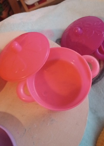 Renkli Plastik Mini Tencere ve Tava Seti - Görsel 3