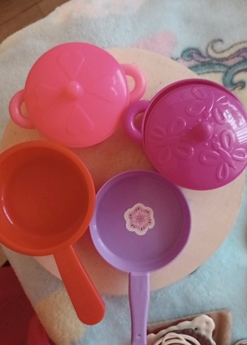 Renkli Plastik Mini Tencere ve Tava Seti - Görsel 5