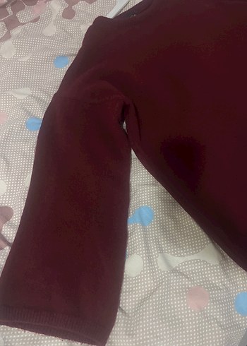 Bordo Bisiklet Yaka Kadın Triko Kazak - Görsel 2