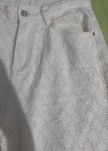 Düğmeli Bej Kadın Kumaş Pantolon - Görsel 4