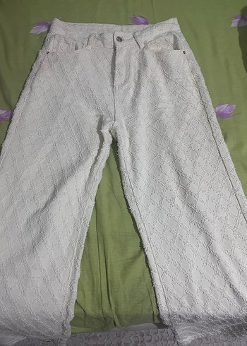 Düğmeli Bej Kadın Kumaş Pantolon - Görsel 2