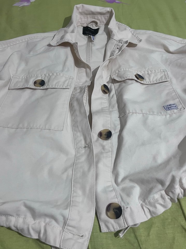 Bershka Düğmeli bej  Kadın Ceket - Görsel 4