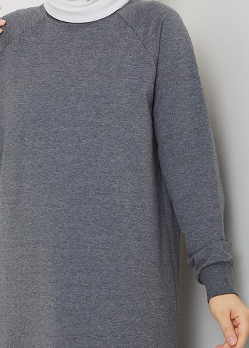 38 Beden bisiklet yaka diz altı sweatshirt