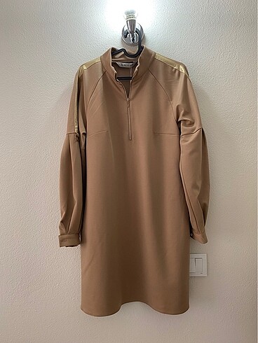 Alvine tunik elbise camel rengi