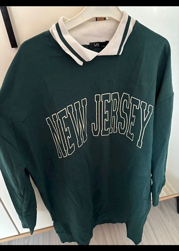 Yeni Jersey Baskılı Yeşil Kadın Sweatshirt
