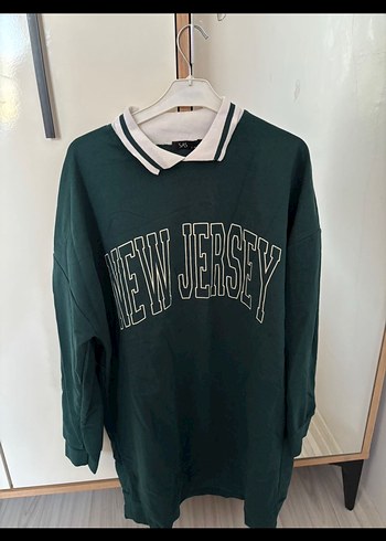 LC Waikiki Yeni Jersey Baskılı Yeşil Kadın Sweatshirt