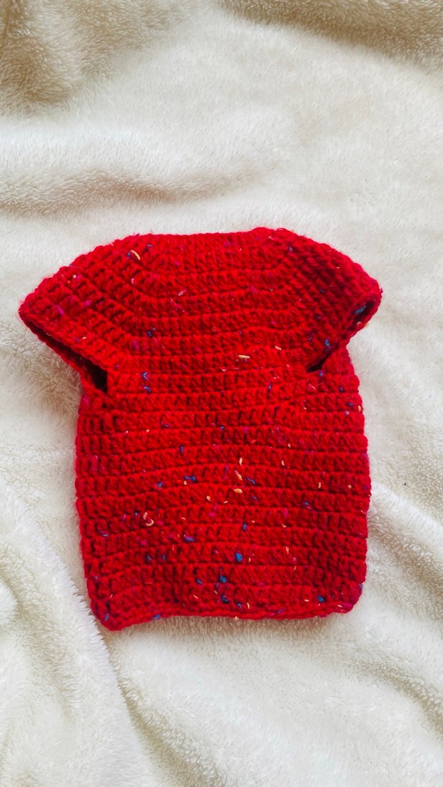 Kırmızı Örgü Kedi Süveteri - Görsel 2
