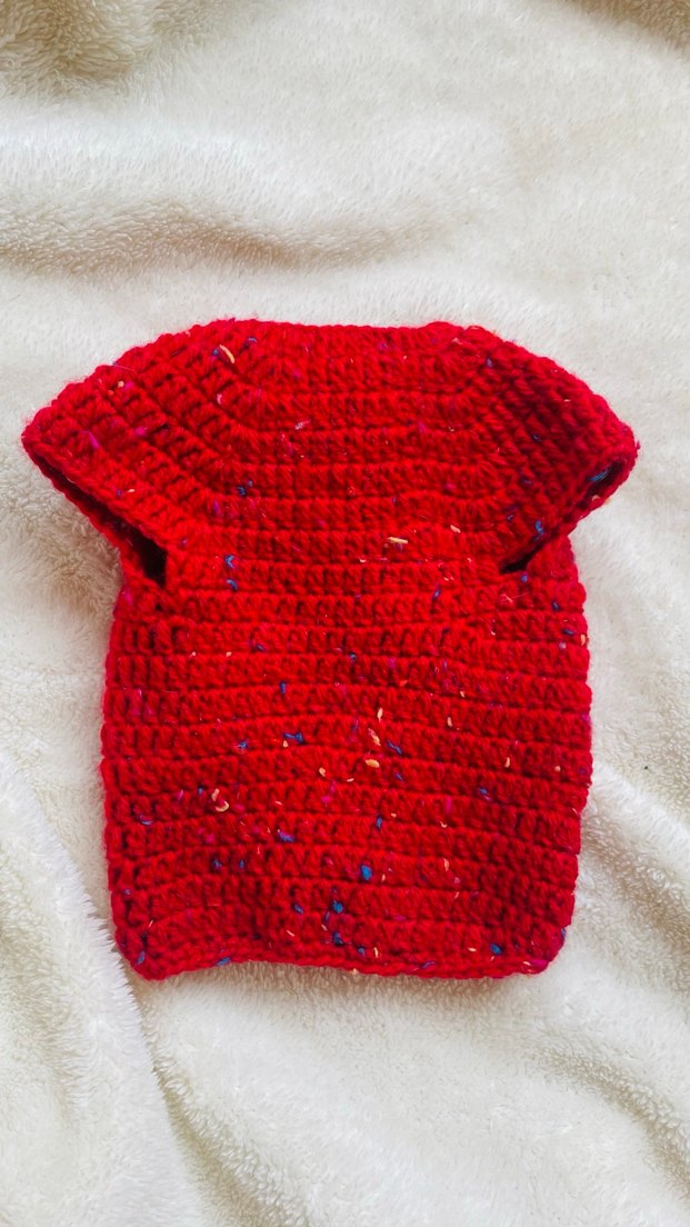 Kırmızı Örgü Kedi Süveteri - Görsel 4