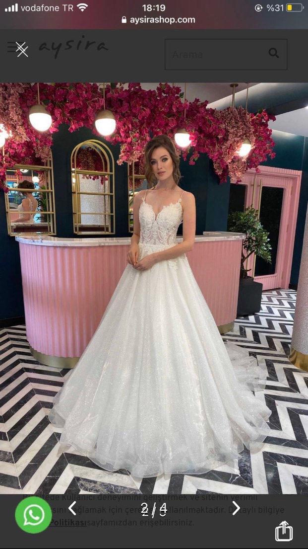 Straplez A Kesim Midi Gelinlik - Görsel 2